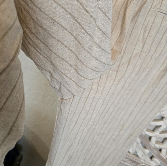 Zara Women’s Striped Linen Halter Neckline Button Up Vest Design Jumpsuit - Picture 9 of 12